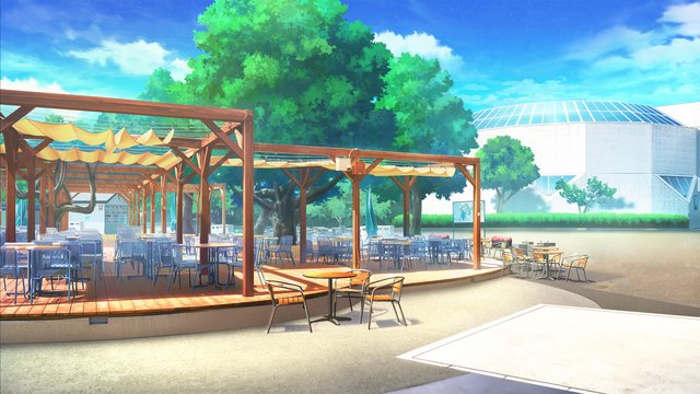 Ice cream under the wisteria pergola